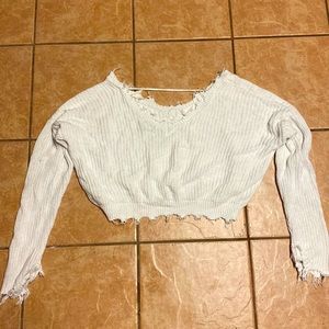 White cropped sweater